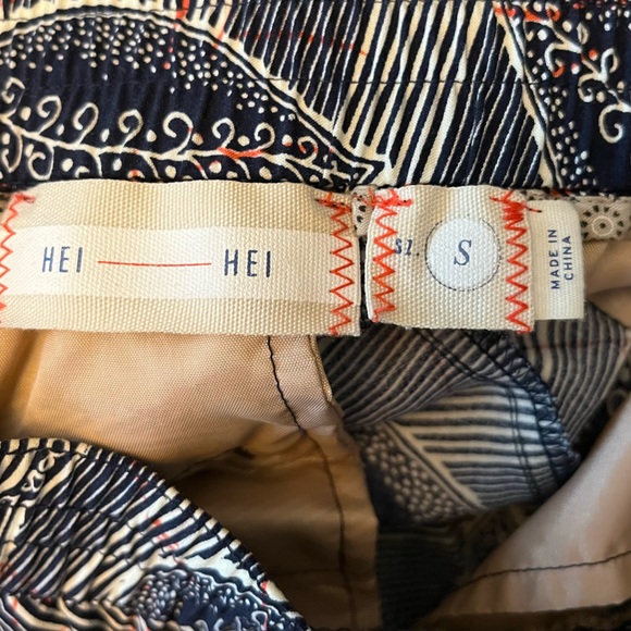 Hei Hei Lourinha Navy Leaf Print Pull on Elastic Waist Pants Womens Size Small - Picture 4 of 13